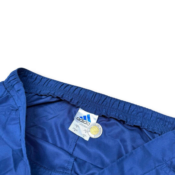 VTG Adidas Nylon Track Pants Men M Baggy Relaxed Navy logo Y2K lightweight retro - Picture 4 of 9